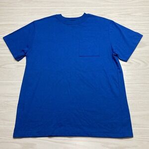 Vintage Dobie Casual Knitwear Single Stitch Blank  Pocket T-Shirt Blue Large USA